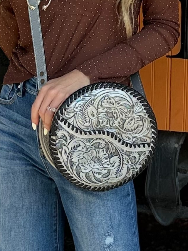 SILVER CANTEEN LEATHER BAG