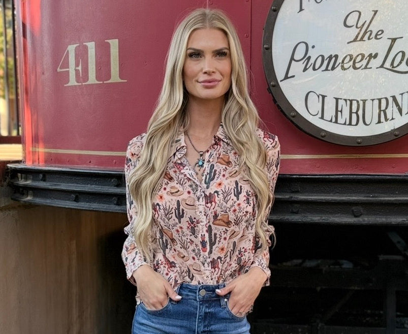 SADDLE UP TAN TOP