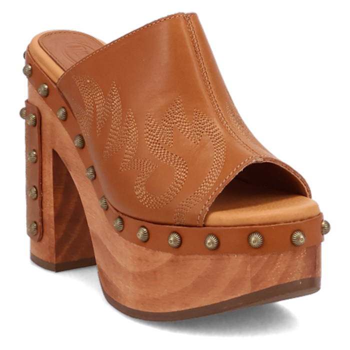 FREE SPIRIT TAN WOODEN HEEL