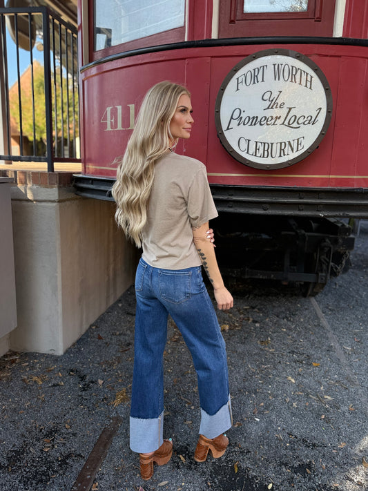 TAN HORSE BIT TEE