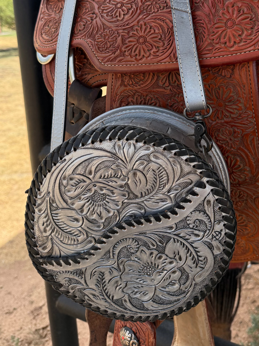 SILVER CANTEEN LEATHER BAG