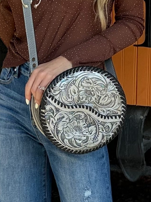 SILVER CANTEEN LEATHER BAG