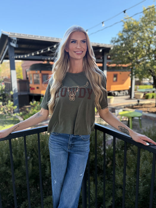 PUFF HOWDY LONGHORN TEE