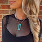 STERLING SILVER CLUSTER TURQUOISE NECKLACE