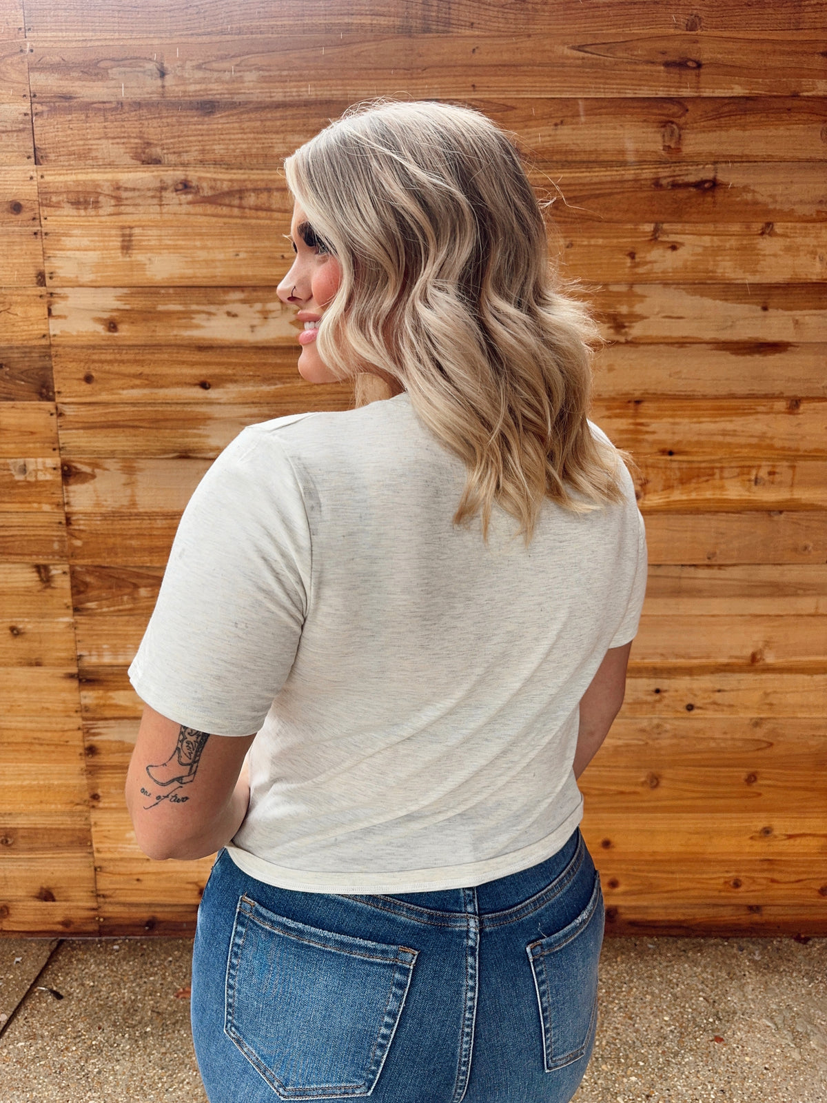 WESTERN SKULL CROP TEE