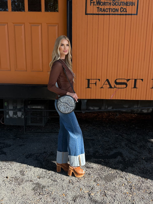 SILVER CANTEEN LEATHER BAG