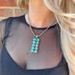 STERLING SILVER CLUSTER TURQUOISE NECKLACE