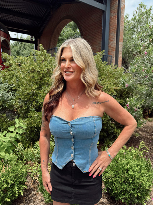 DENIM BEAUTY TOP