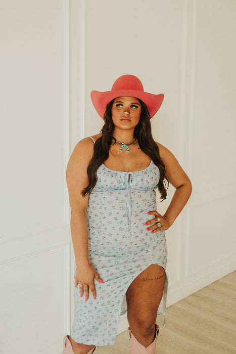 THE MACEY BLUE FLORAL DRESS