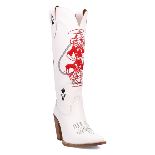 ACE OF SPADES WHITE BOOT | Western Lavish Boutique