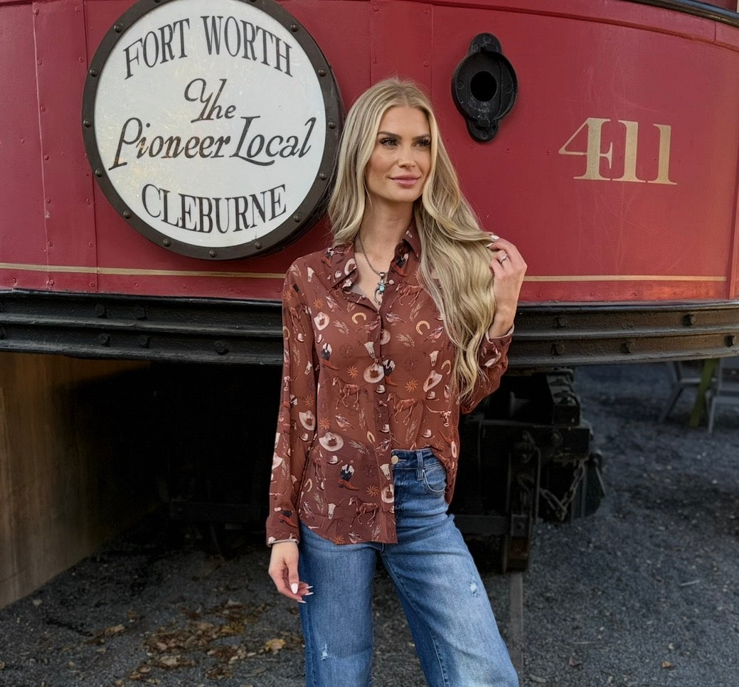 SADDLE UP RUST TOP