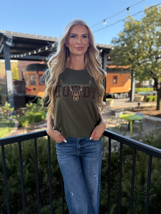 PUFF HOWDY LONGHORN TEE