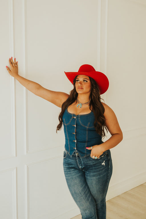 BILL THE KID DARK DENIM VEST | Western Lavish Boutique 1