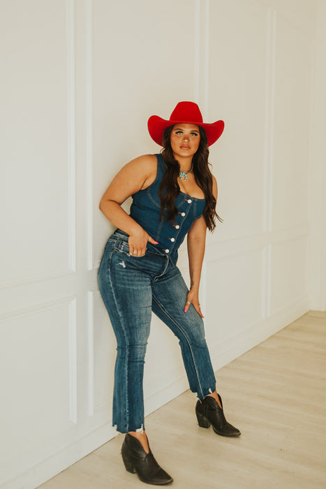 BILL THE KID DARK DENIM VEST | Western Lavish Boutique 2