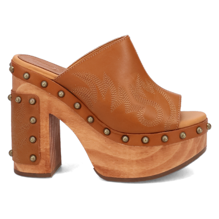 FREE SPIRIT TAN WOODEN HEEL