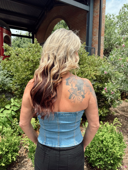 DENIM BEAUTY TOP