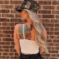 SNAD BEIGE LACE FLOWER CROP TOP