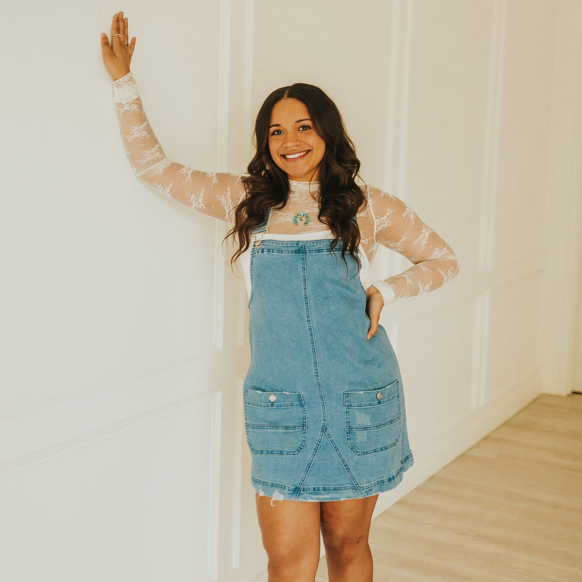 COWGIRL FEELS OVERALL DENIM DRESS