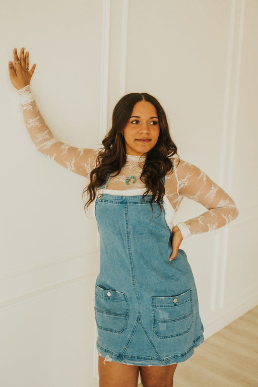 COWGIRL FEELS OVERALL DENIM DRESS | Western Lavish Boutique 1