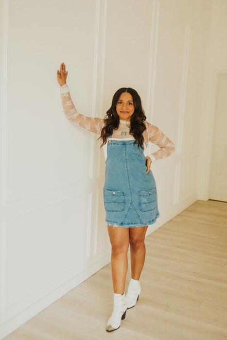 COWGIRL FEELS OVERALL DENIM DRESS | Western Lavish Boutique 2