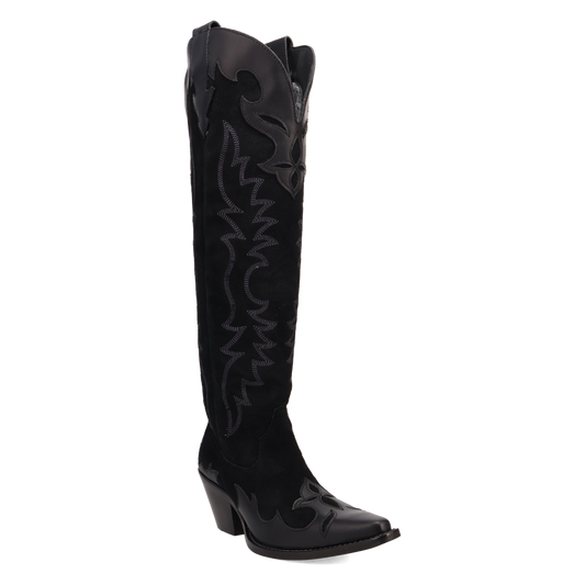 DRAMA QUEEN TALL BALCK BOOTS