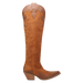 Brown leather cowboy boot on a white background