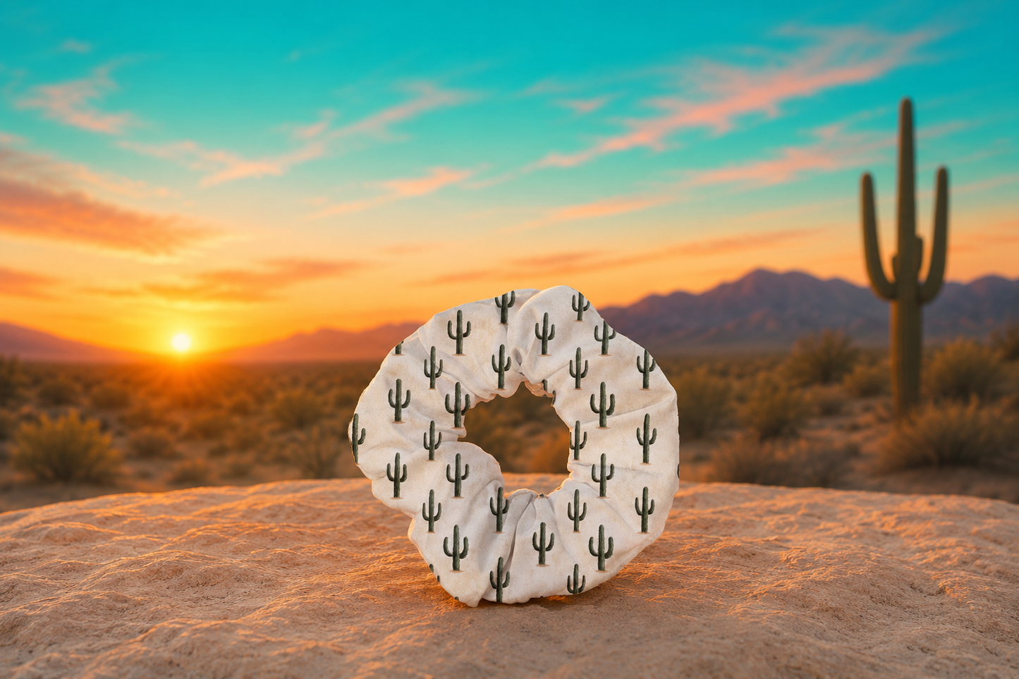 WESTERN LAVISH CACTUS SCRUNCHIE