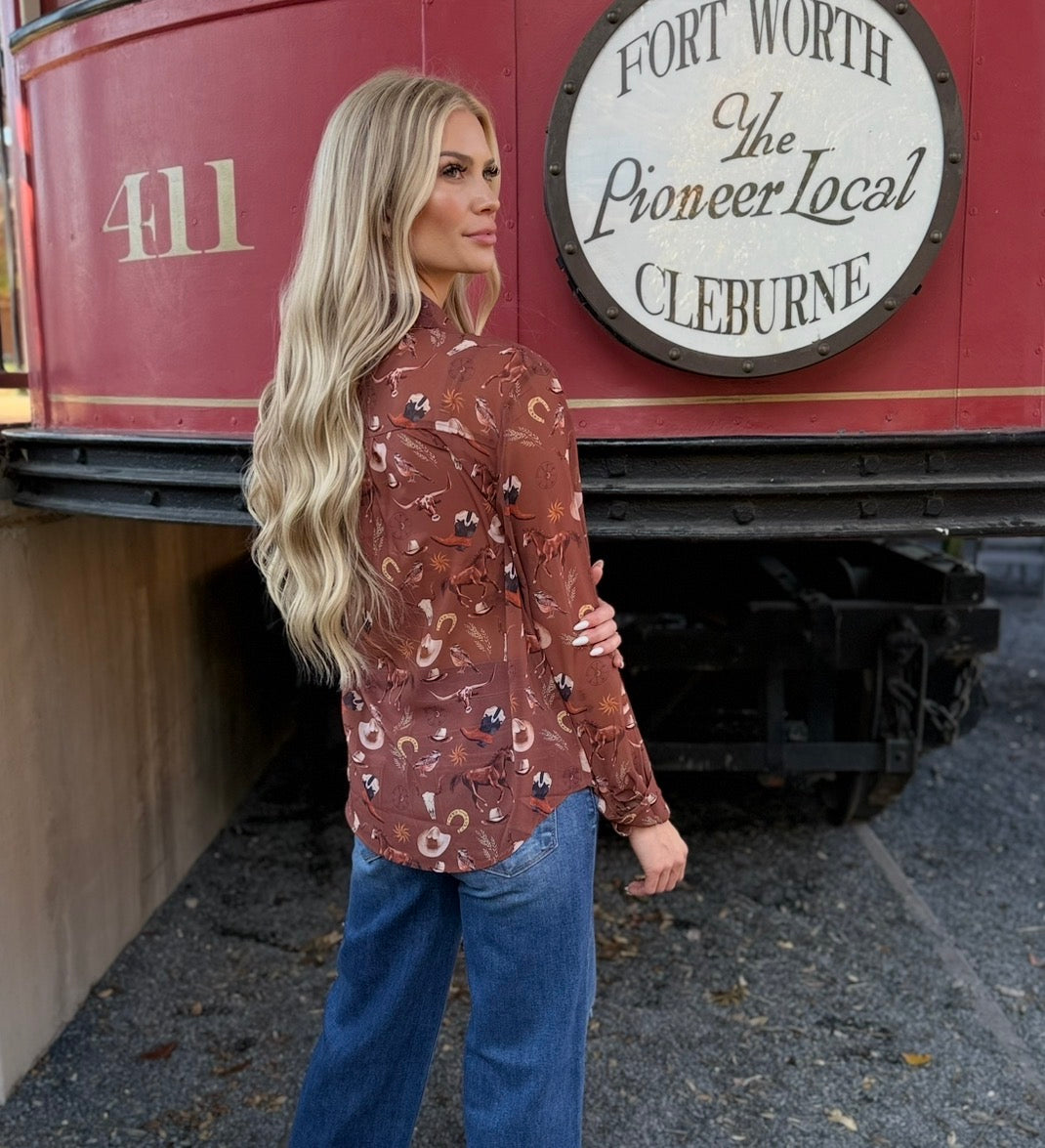 SADDLE UP RUST TOP