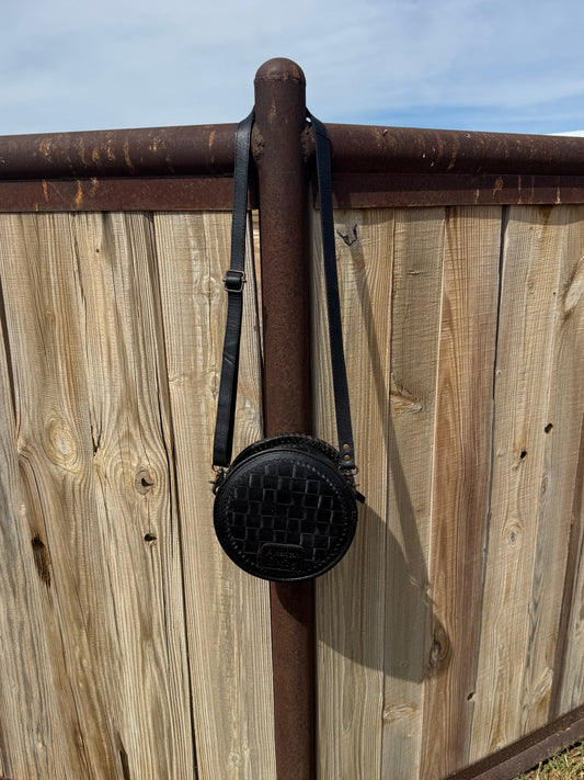 BLACK CANTEEN LEATHER BAG