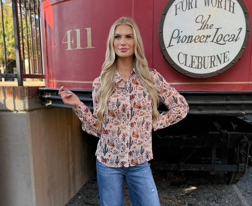 SADDLE UP TAN TOP