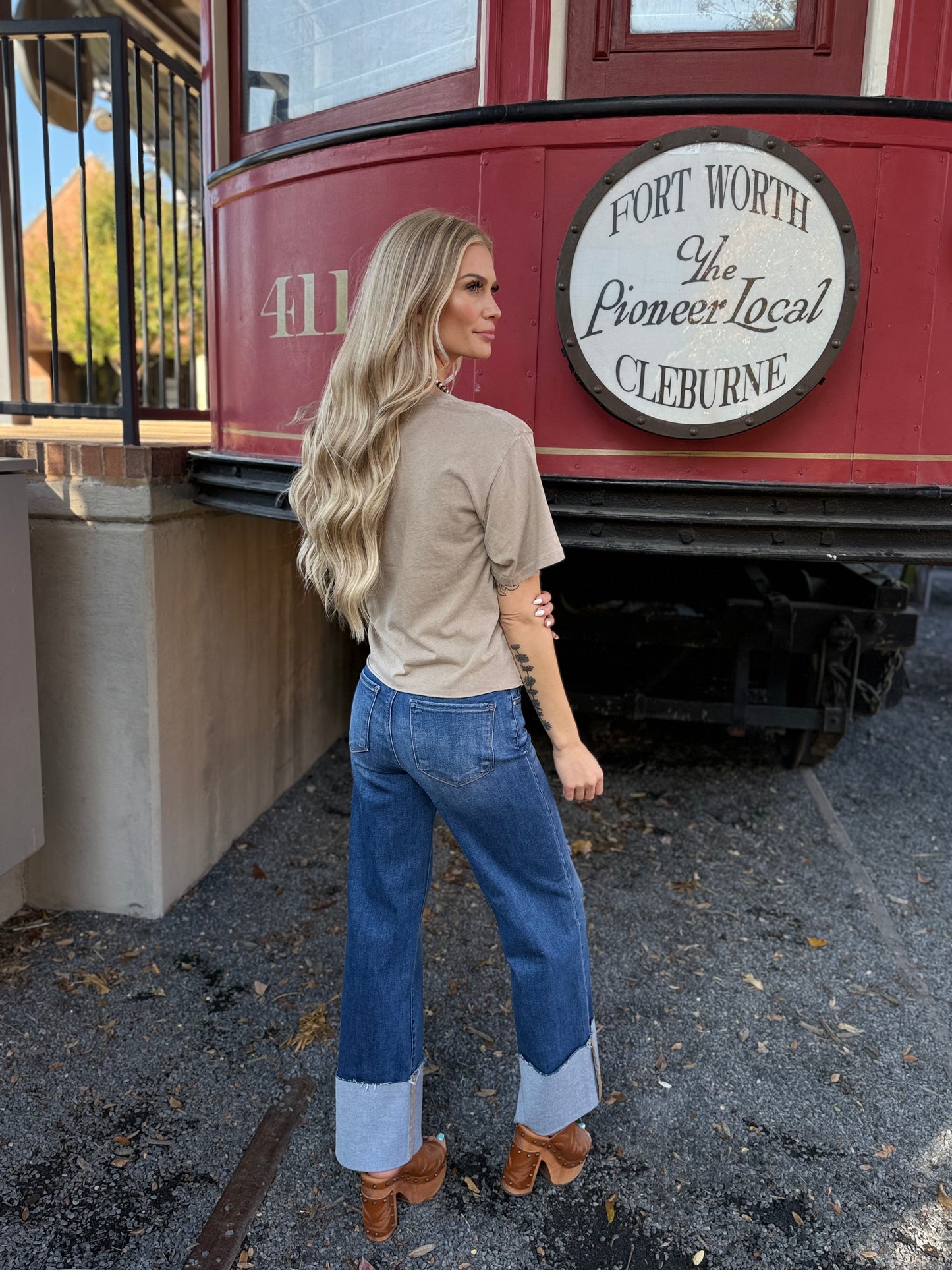 TAN HORSE BIT TEE