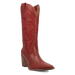 Red cowboy boot on a white background