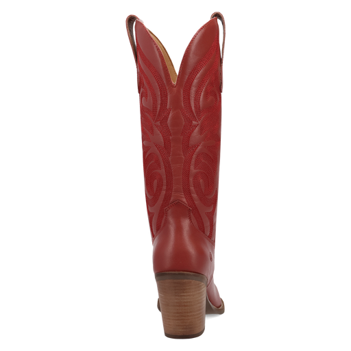 Red cowboy boot on a white background