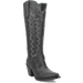 BLACK WESTERN STYLED BOOT ON WHITE BACKGROUD