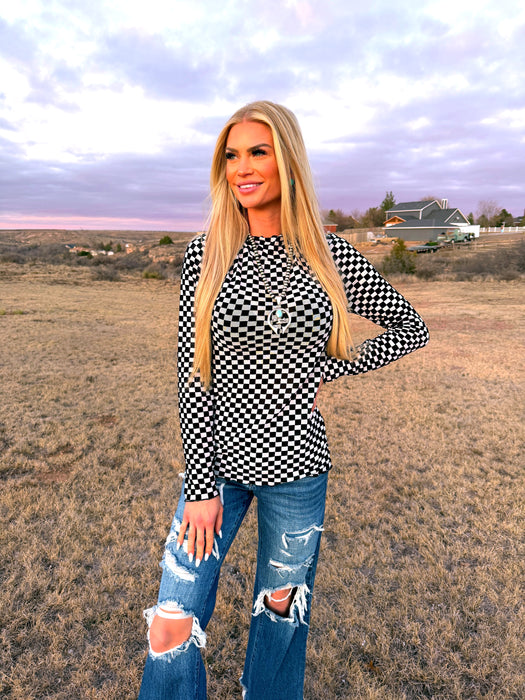 CHECKERED MESH TOP