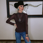 RHINESTONE STUD MESH TOP
