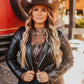 LEATHER OPEN FRONT BLAZER