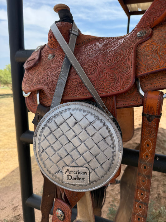 SILVER CANTEEN LEATHER BAG