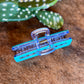BLUE RECTANGULAR HAIR CLIP
