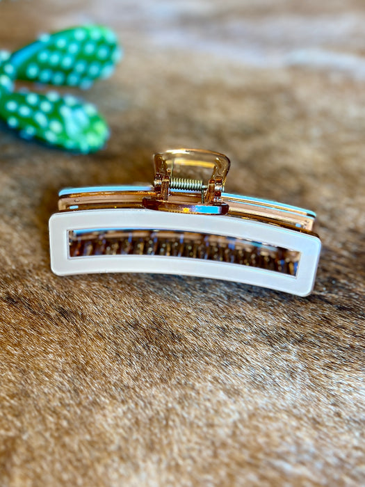 BROWN RECTANGULAR HAIR CLIP