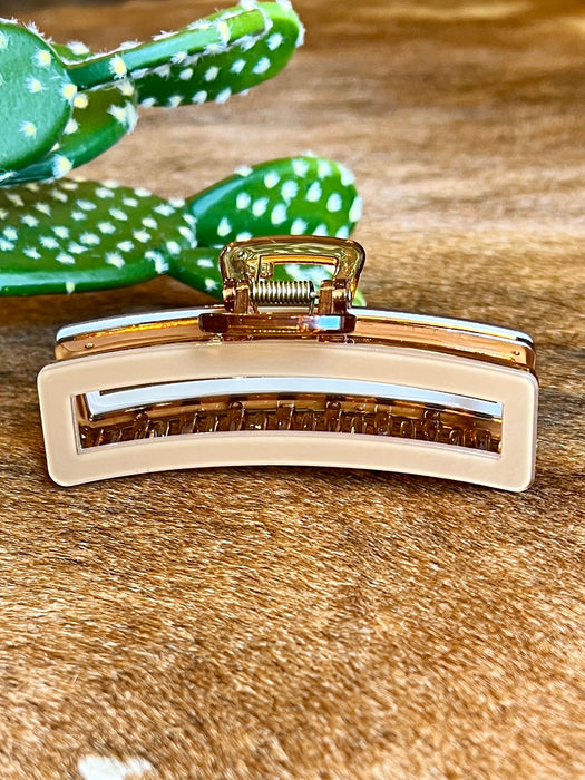 BROWN RECTANGULAR HAIR CLIP