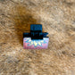 WESTERN SUNFLOWER BROWN LEATHER CLIP
