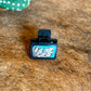 WESTERN SUNFLOWER TURQUOISE LEATHER CLIP