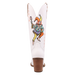 White boots with a joker embroidered on 