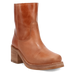 Brown leather boot on a white background