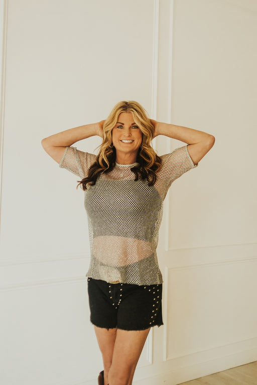 WEEKEND VIBE SILVER TOP | Western Lavish Boutique 1