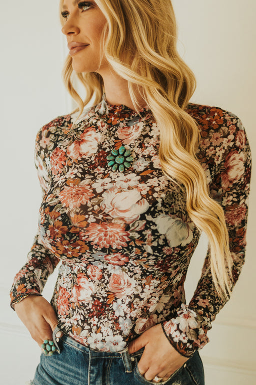 WILDFLOWER MESH TOP | Western Lavish Boutique 1
