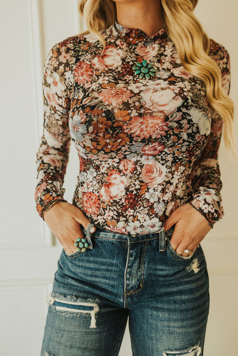 WILDFLOWER MESH TOP | Western Lavish Boutique 2