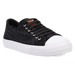Black sneaker with white sole on a white background
