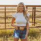 COWBOY COOL IT DARK WASH SHORTS